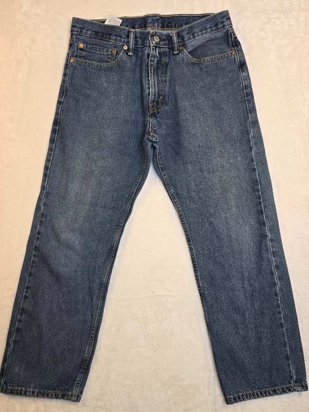 Levi's 505 Mens 34x29 Straight Fit Blue Denim Jeans